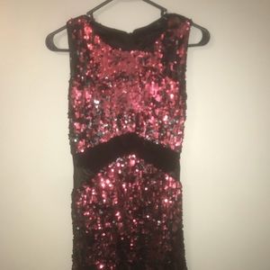 Super cute red and black sequin mini dress